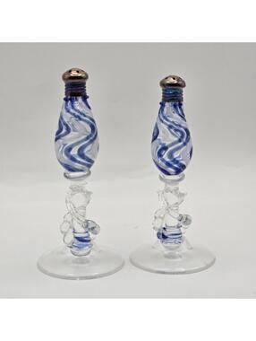 Vintage Gazelle Art Glass Hand-Blown Salt and Pepper Shakers